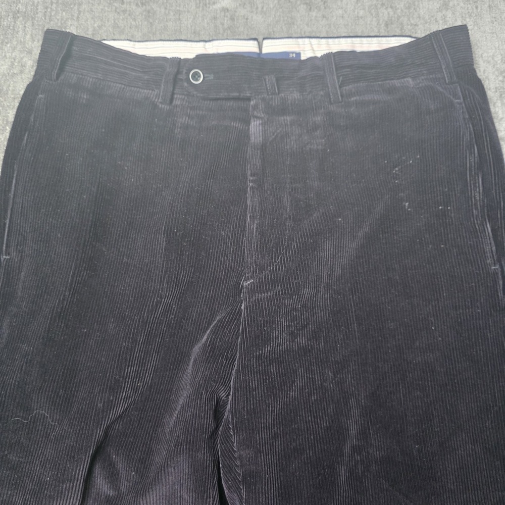 Incotex Brando Cashmere Cotton Corduroy Trousers Cashco Pants Navy Blue Size 34 - Picture 10 of 14